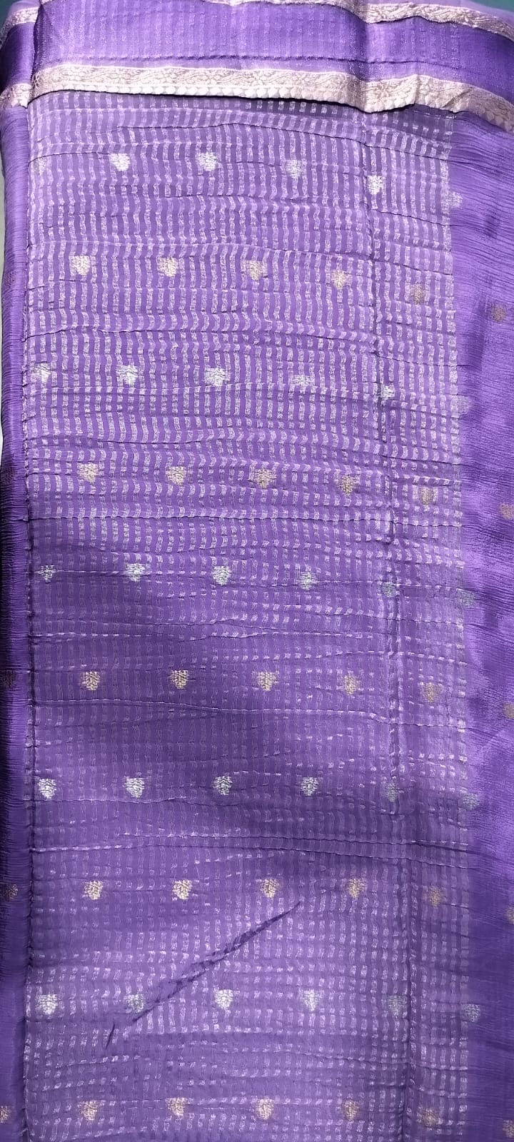 lavender pure chinnon crape silk