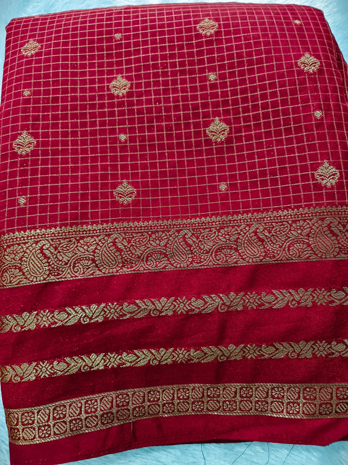 Crape silk with rich pallu
