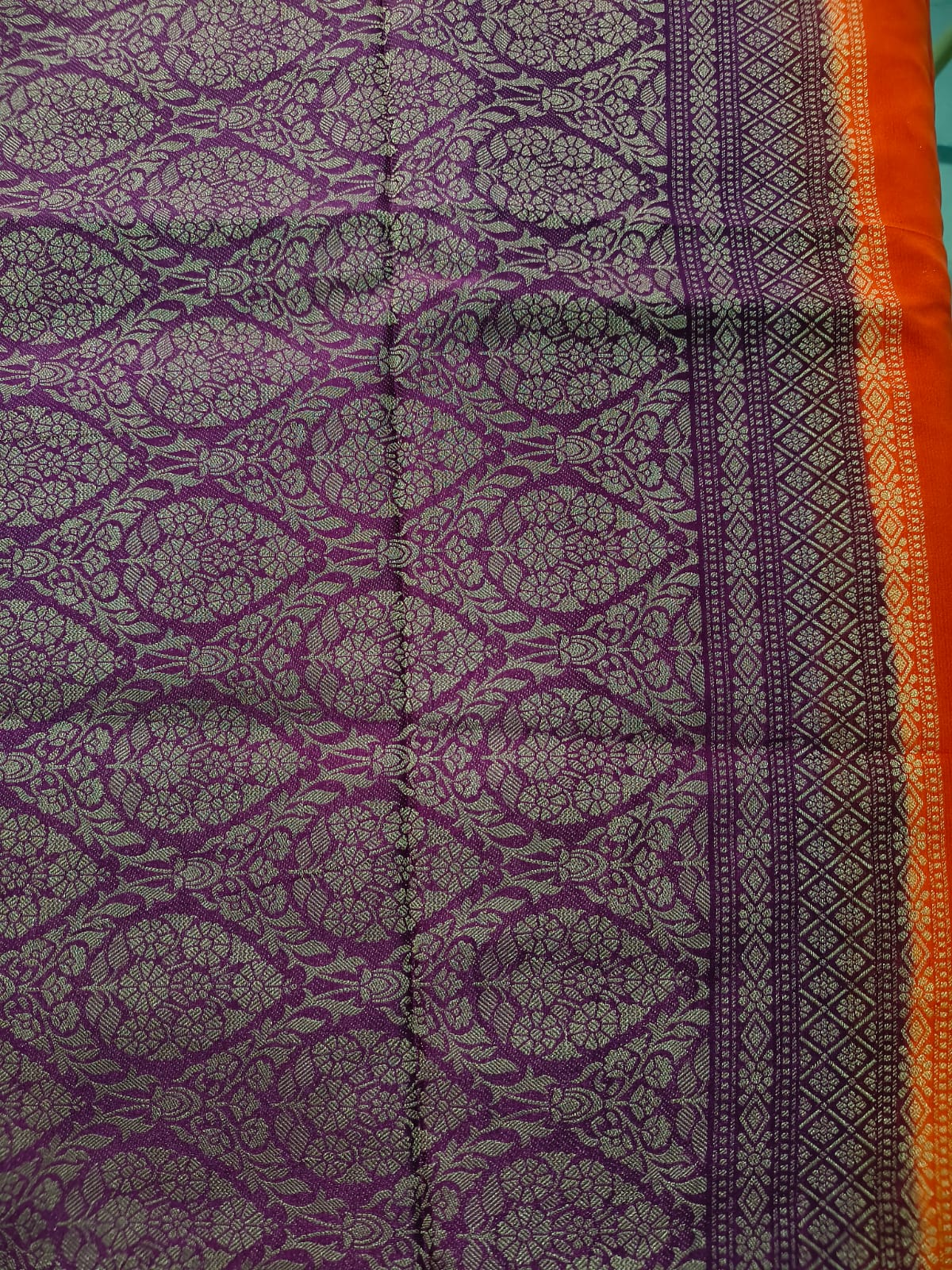 Premium Semi Crape silk with butti