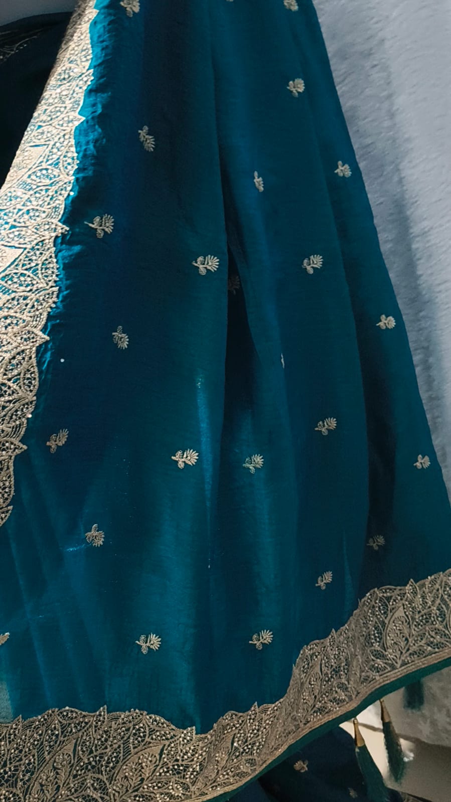 Peocock green fancy designer saree