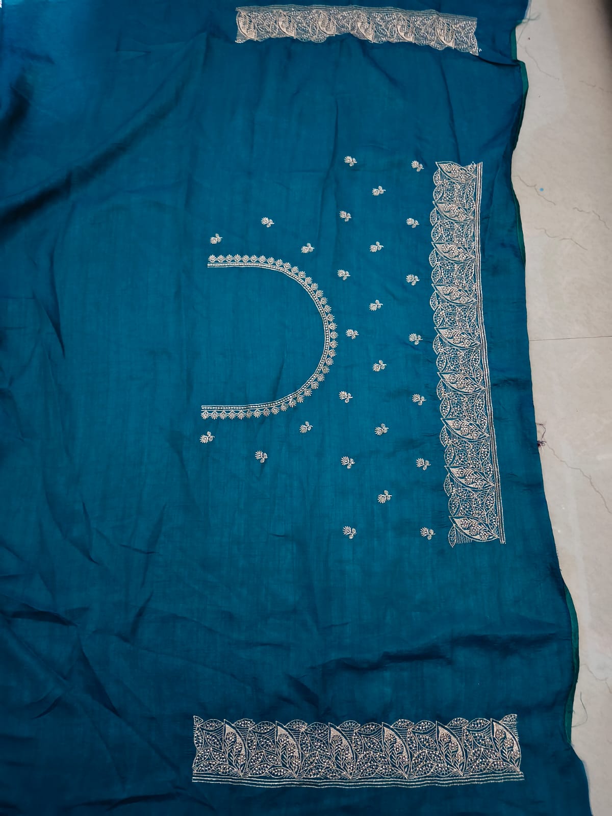 Peocock green fancy designer saree
