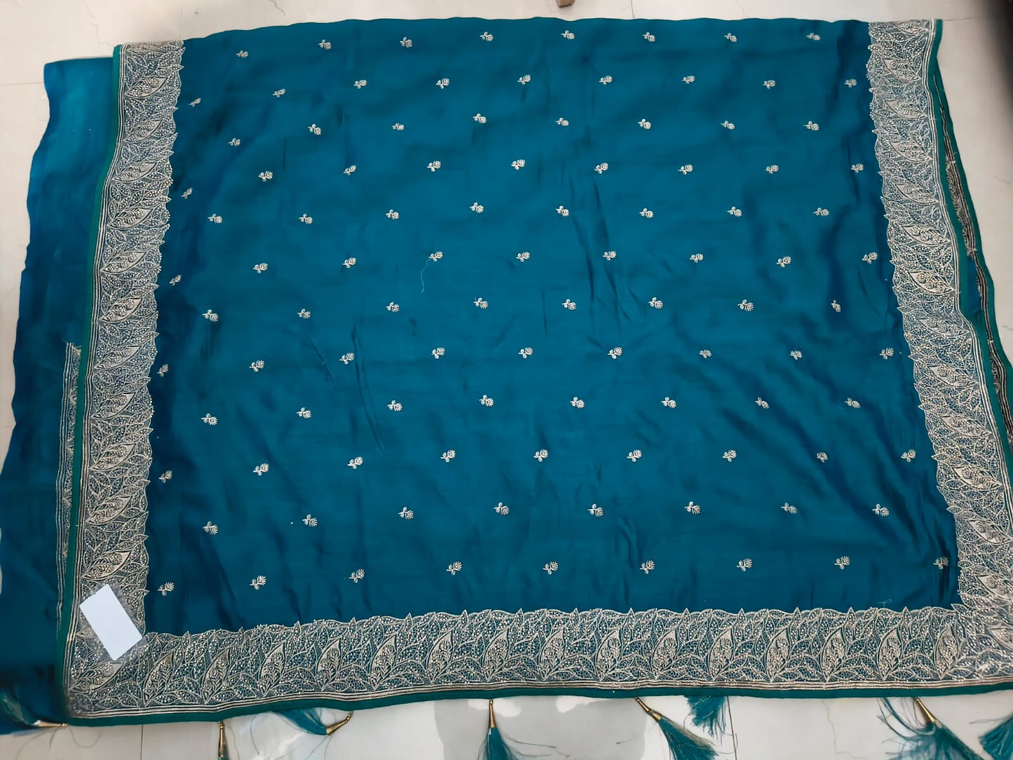 Peocock green fancy designer saree