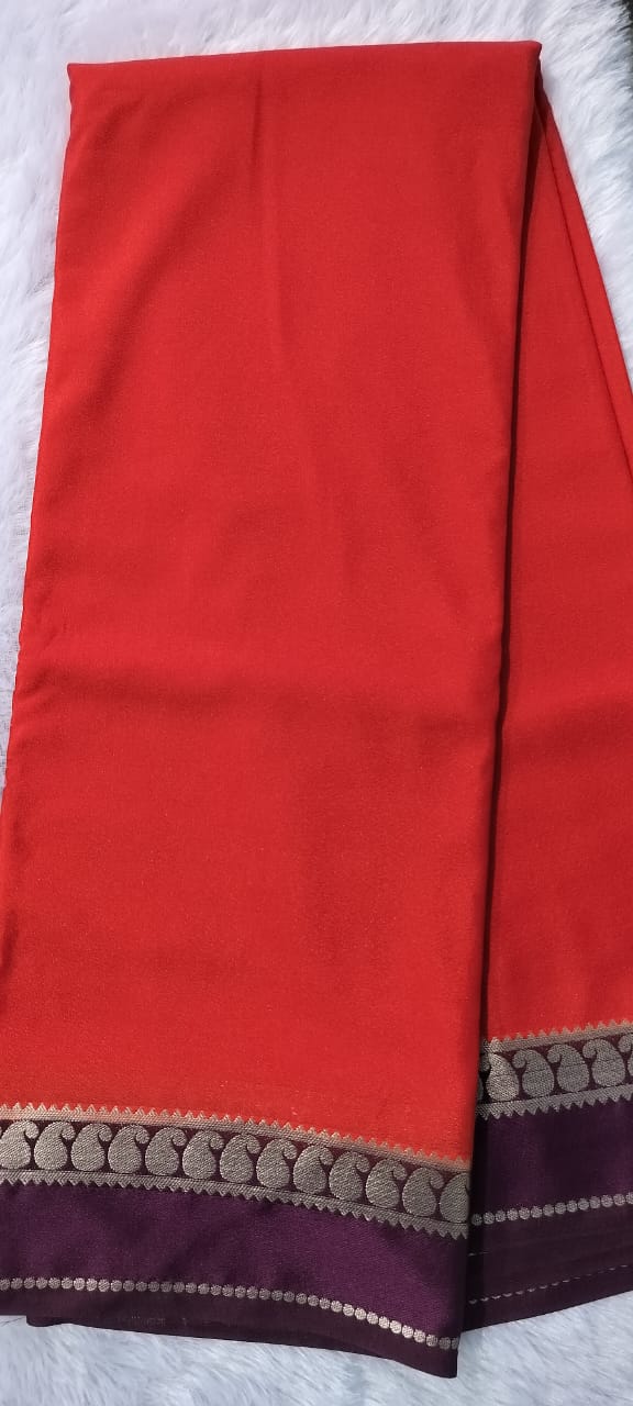 Semi mysore crape silk mango design