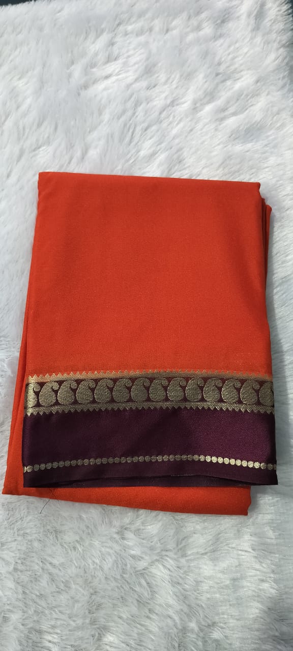 Semi mysore crape silk mango design