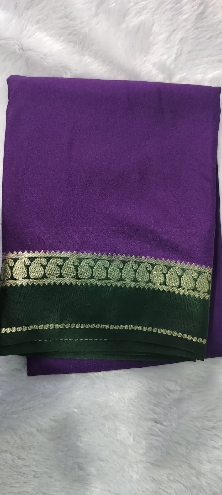 Semi mysore crape silk mango design