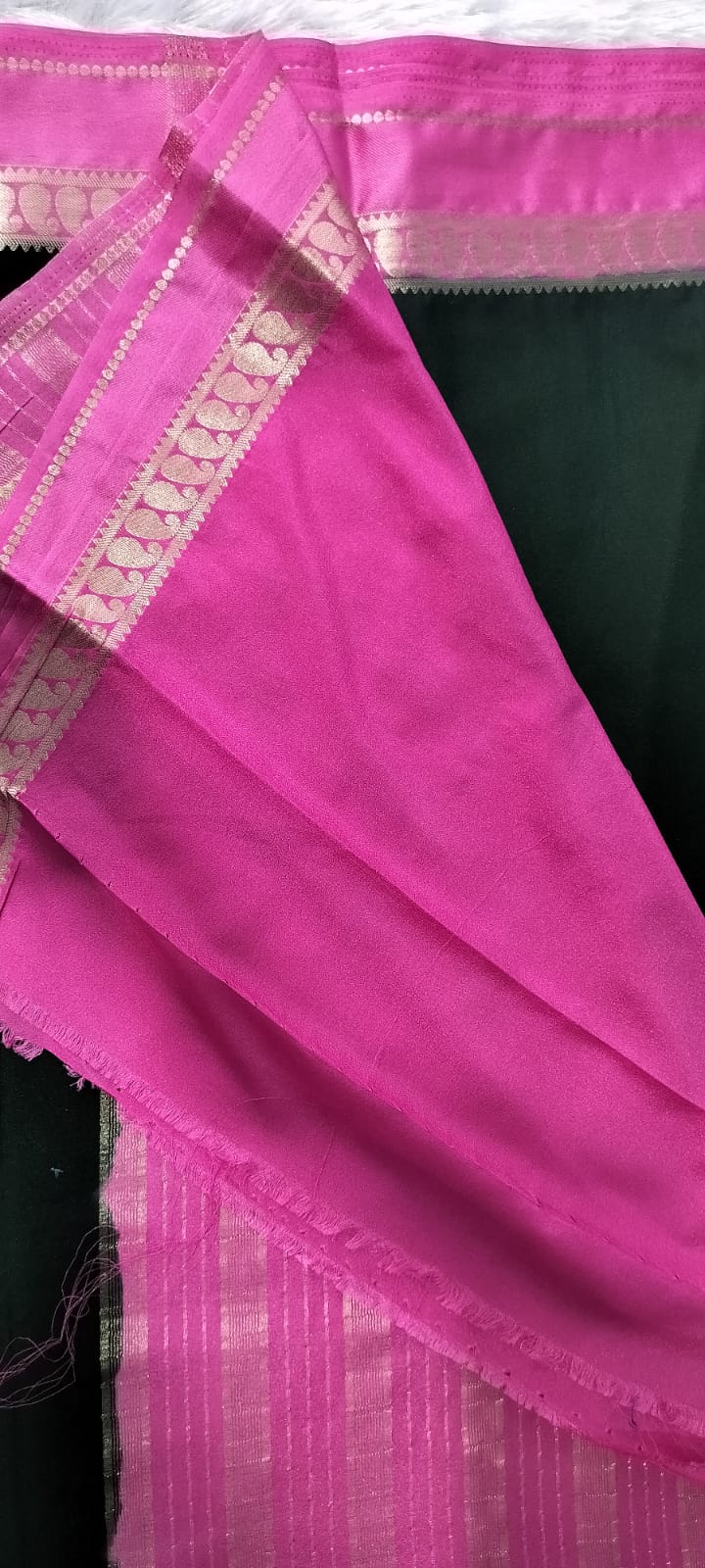 Semi mysore crape silk mango design