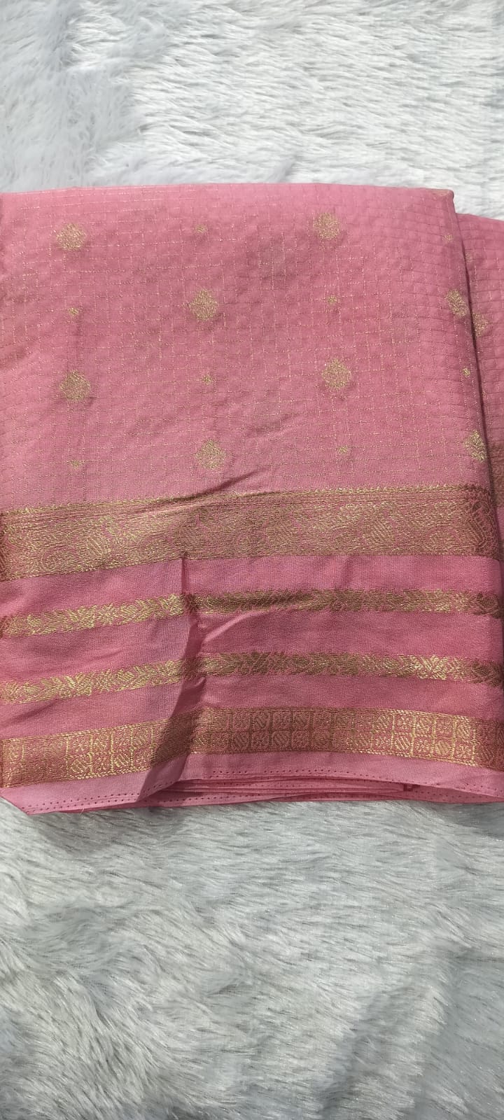 Crape silk with rich pallu