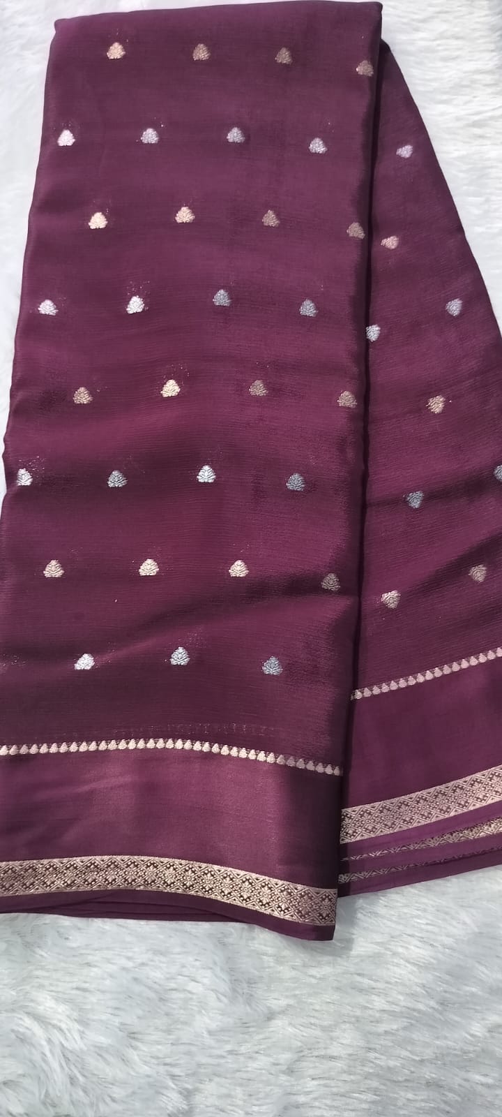 Premium Soft Viscose  Butti saree[chinnon georgette]