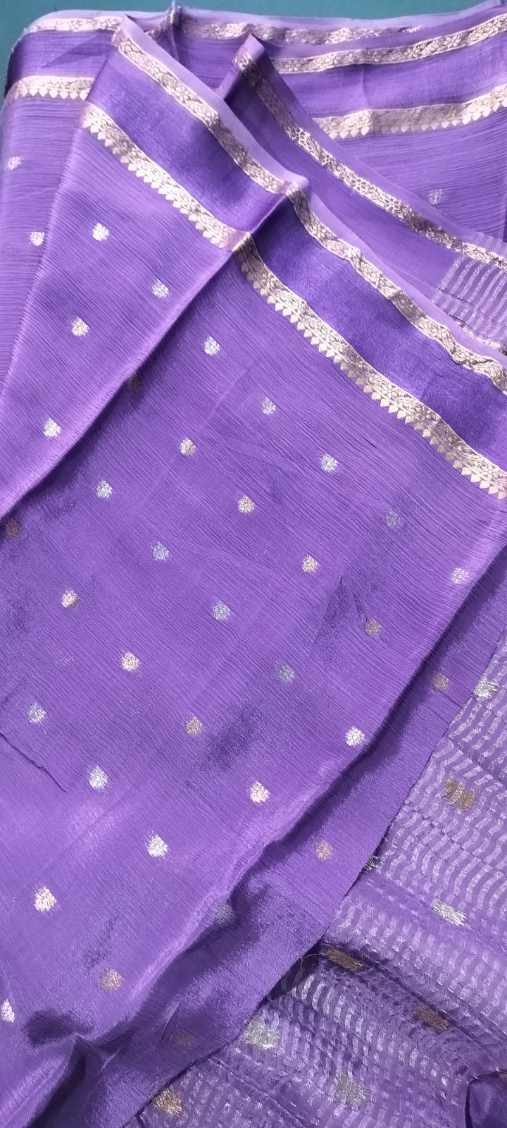 lavender pure chinnon crape silk