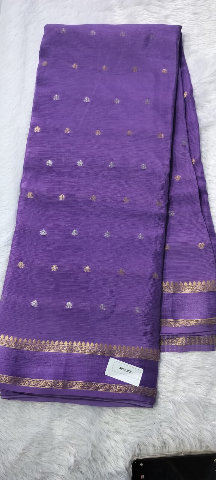 lavender pure chinnon crape silk