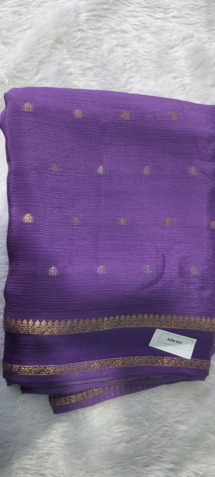 lavender pure chinnon crape silk