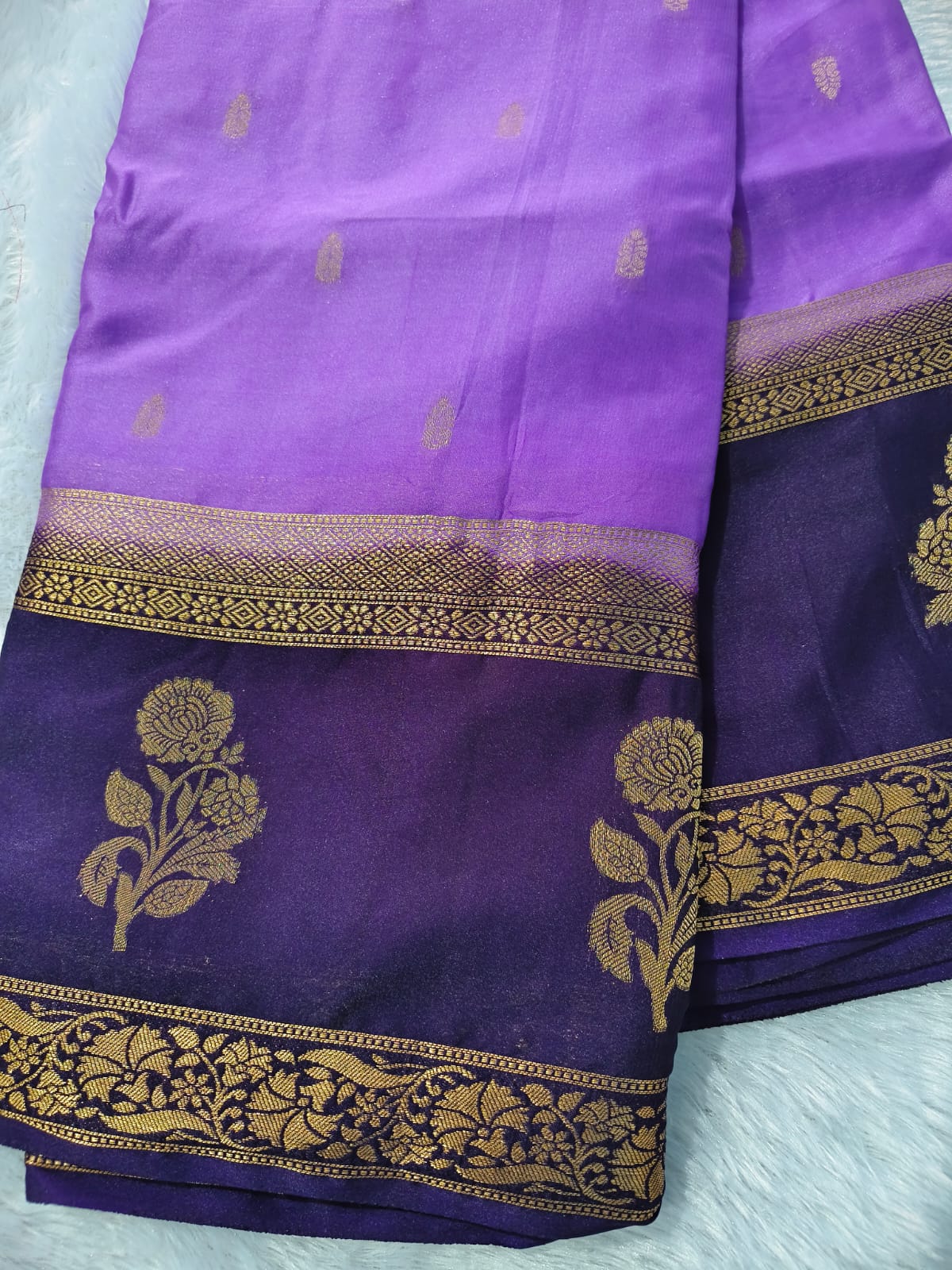 Premium Semi Crape silk with butti