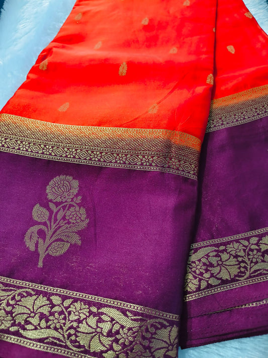 Premium Semi Crape silk with butti