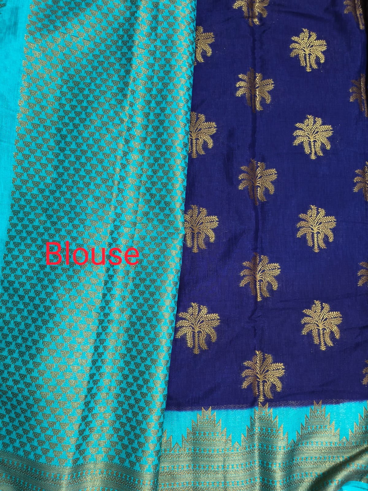 Premium antic zari linen cotton saree with stones