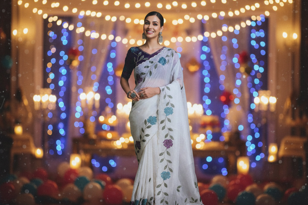 Premium soft organza fancy designer sarees