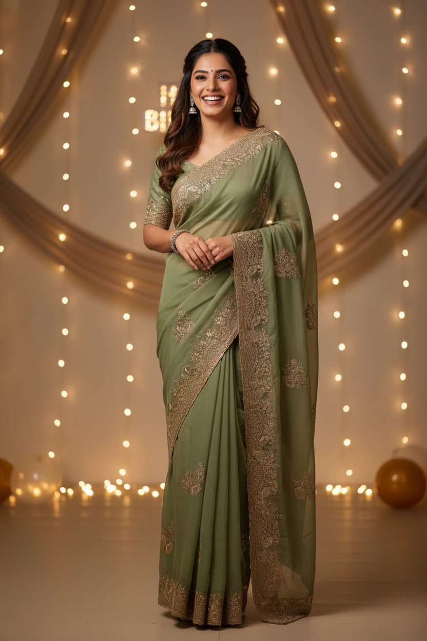 Premium soft organza fancy designer sarees