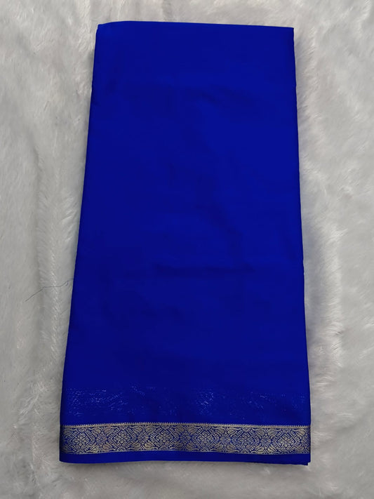 small border semi crape silk