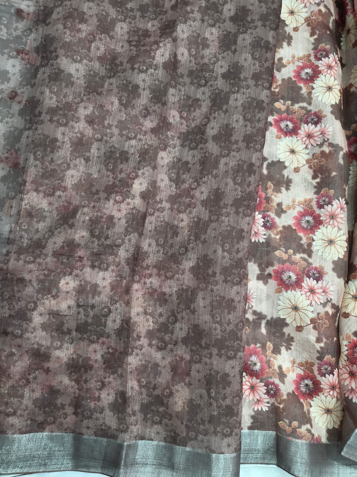 Premium cotton linen sarees with stones