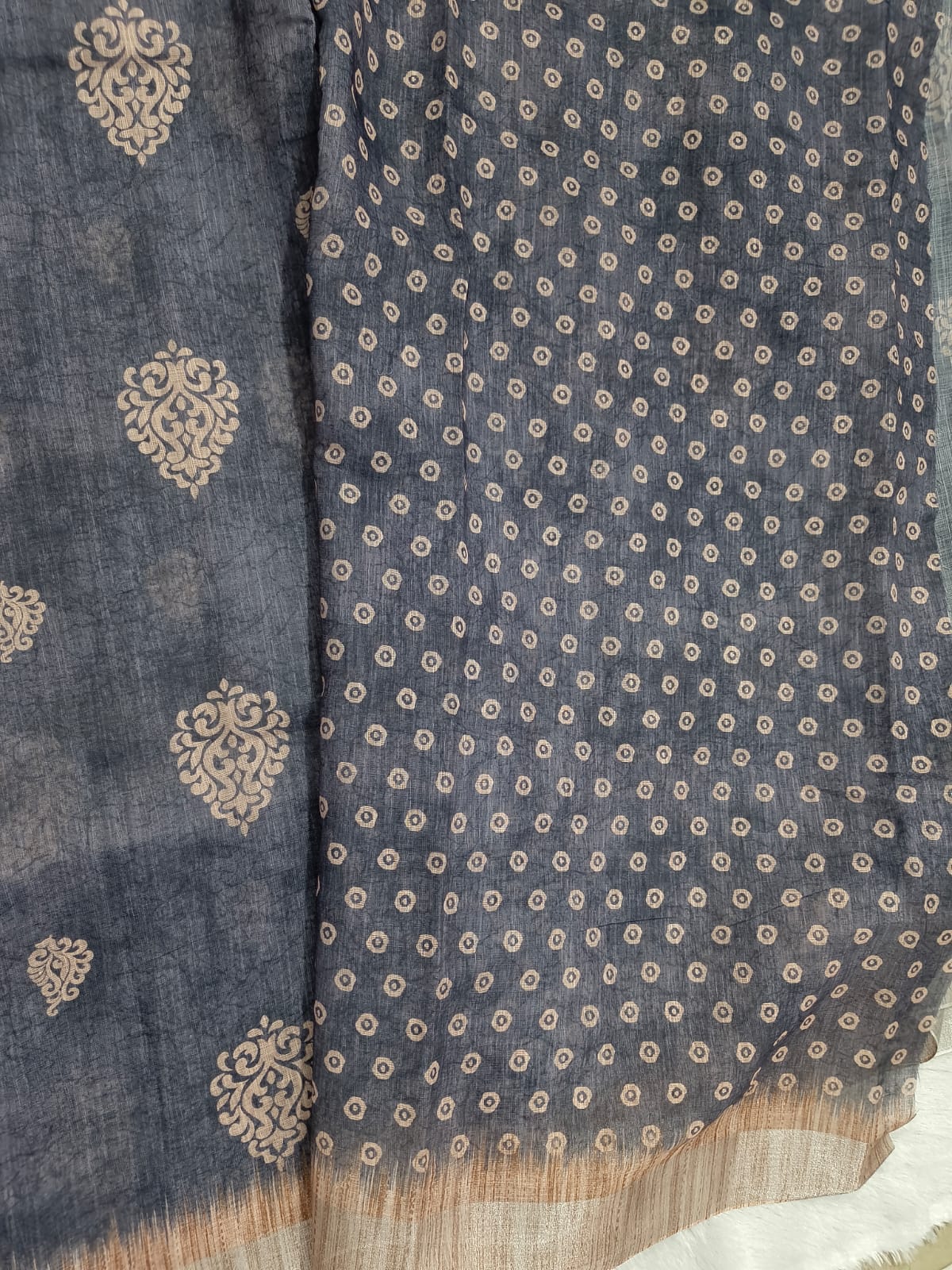 Premium cotton linen sarees with stones