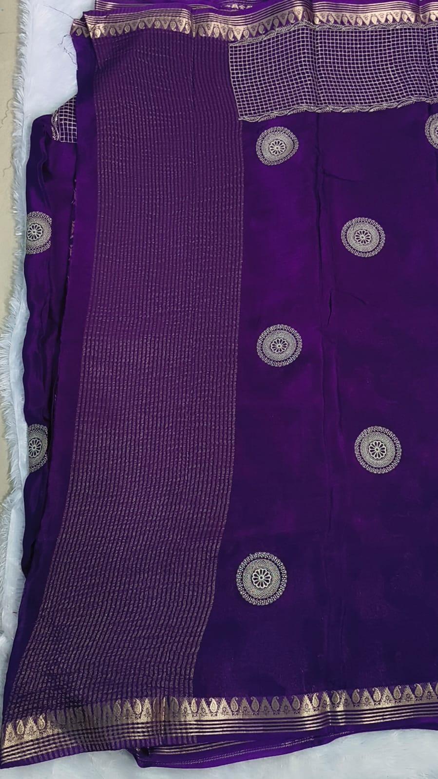 Purple viscose kasturi embriodery silk