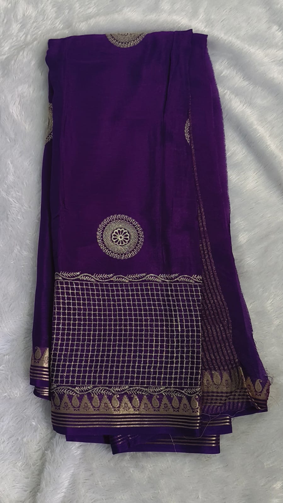 Purple viscose kasturi embriodery silk
