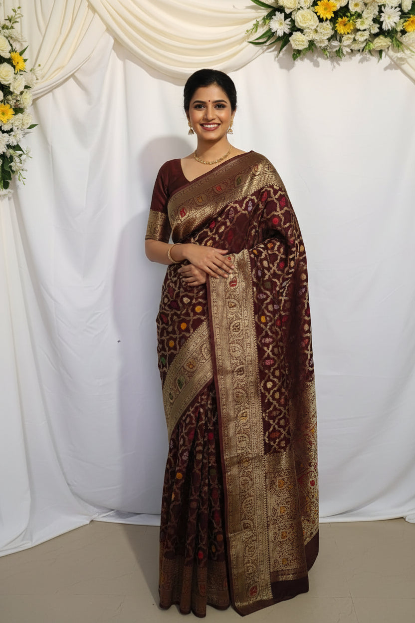 Premium chocolate brown Katan Viscose