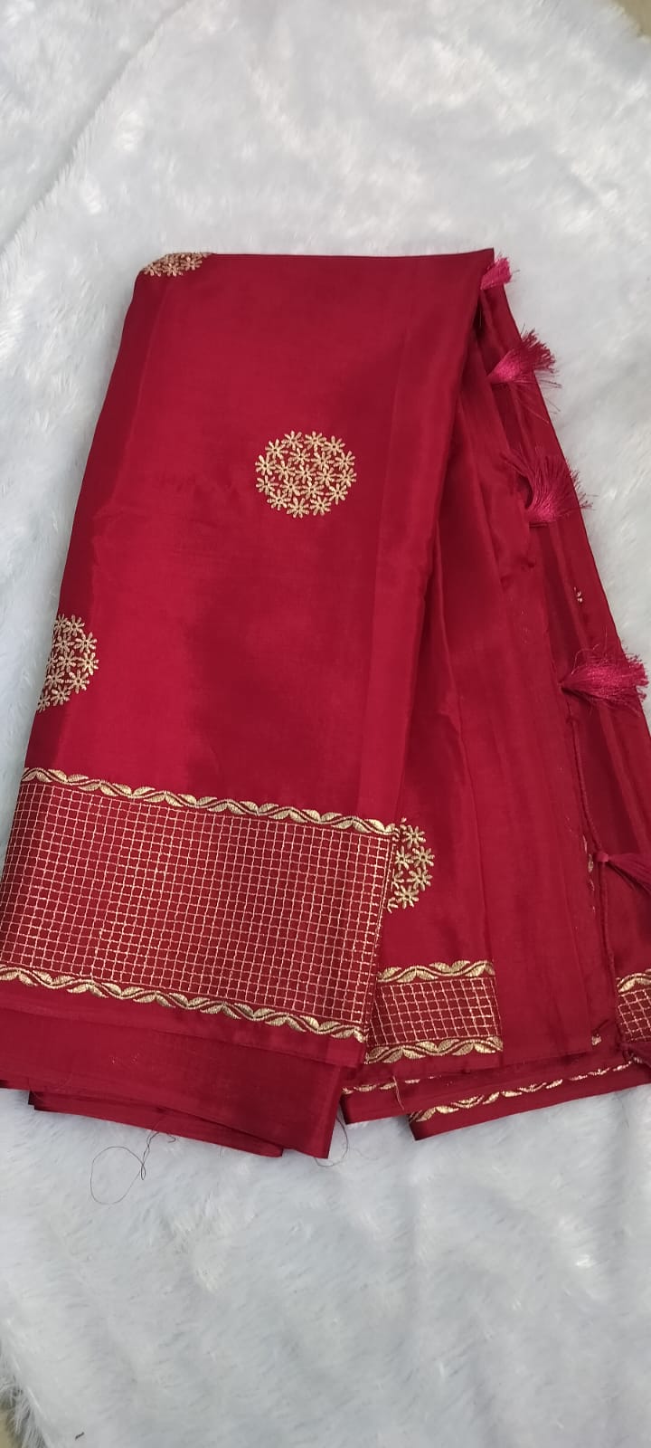 Pink viscose kasturi embriodery silk