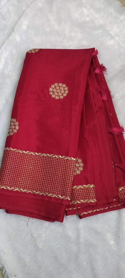 Pink viscose kasturi embriodery silk