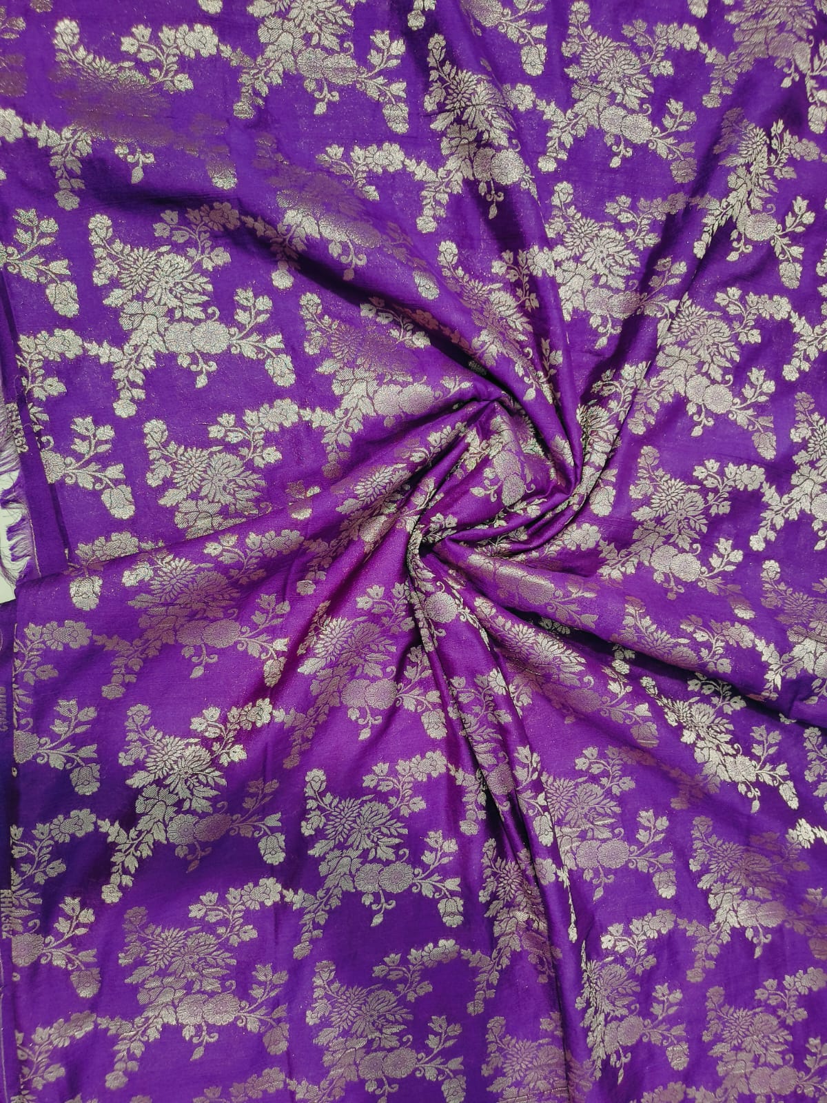Purple semi banarasi khaddi georgette saree